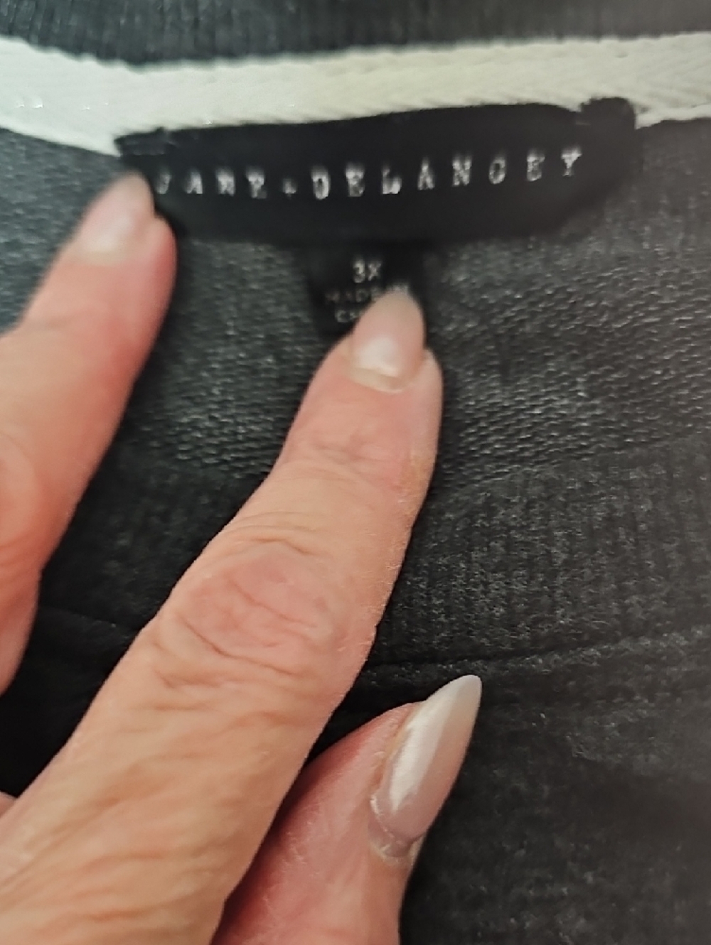 Jane and Delancey Charcoal Gray Sweatshirt with White Heart Prints - Picture 2 of 3